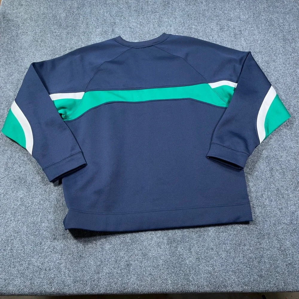 VTG Y2K Reebok Colorblock Crewneck Sweatshirt Mens XL Fleece Pullover Navy Green